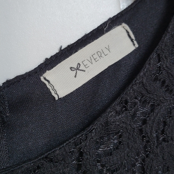 Anthropologie Everly Black Lace Overlay Dress (M) - Picture 6 of 7